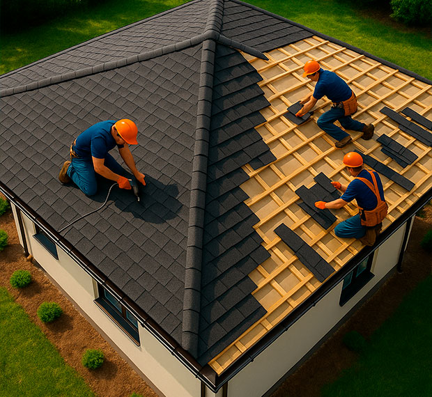 Монтаж четырехскатной крыши в Москве